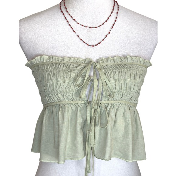 Kimchi Blue Tops - Urban Outfitters Kimchi Blue Tara Babydoll Tube Top Crop Peek a Boo Cutout XS